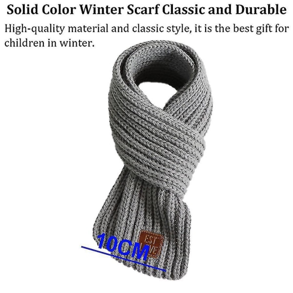 Småbarn Barn Halsduk Pojkar Flickor Vinterstickade Varma Halsdukar Hals Warmer_mi grey