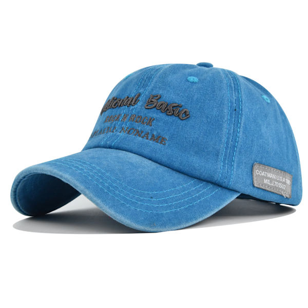 Cap Retro Broderad Peaked Cap Tvättad gammal solhatt Par Cb4431WashedBlack Adjustable