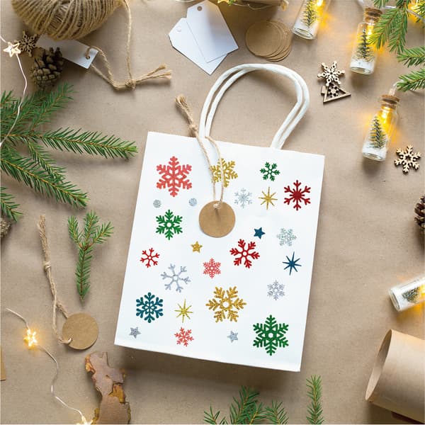 12 Snowflake Klistremerke Håndverk, Julepynt, DIY