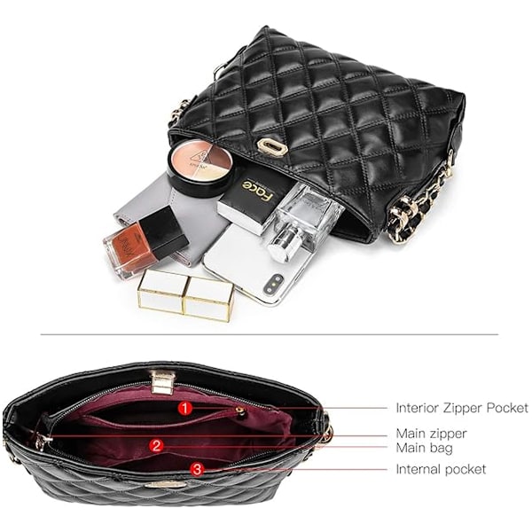 Små Crossbody Väskor för Kvinnor Plånböcker Mode Läder Lätta Handväskor Axelväska