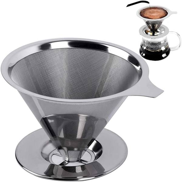 Rostfritt stål papperslös häll över kaffefilter