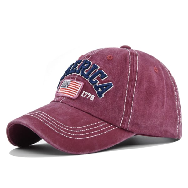 Distressed Broderad Baseball Cap Amerika Broderad Baseball Cap Amerikanska flaggan Retro Duck Tongue Hat Partihandel Cb3277ArmyGreen Adjustable
