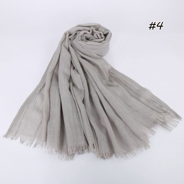 Dam Scarf Sjal 2022 Bomull Linne Enfärgad Tr Bomull Koreansk stil 4# light khaki 190cm