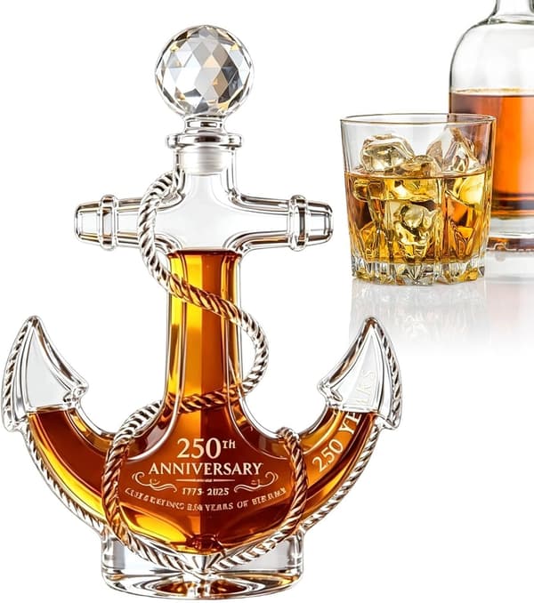 Maritim Whiskeykaraffel, 350 ml 250-års Bourbon Dekanter Dekor Minnesmerke