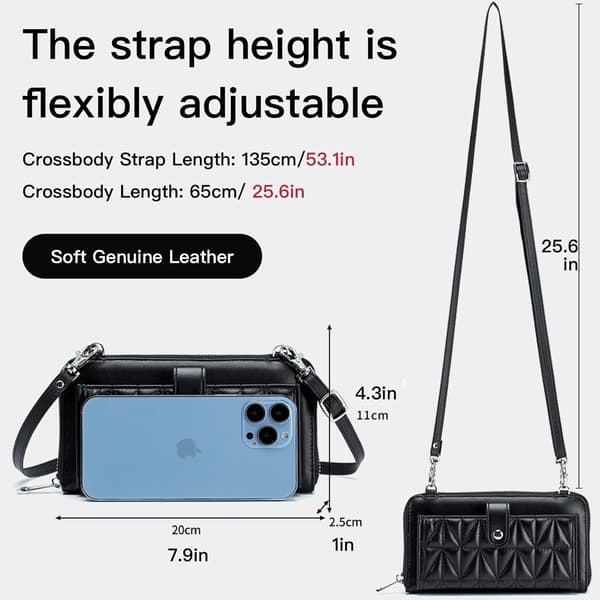 Liten telefonväska Crossbody-väskor för kvinnor Liten reseplånbok Pekskärm