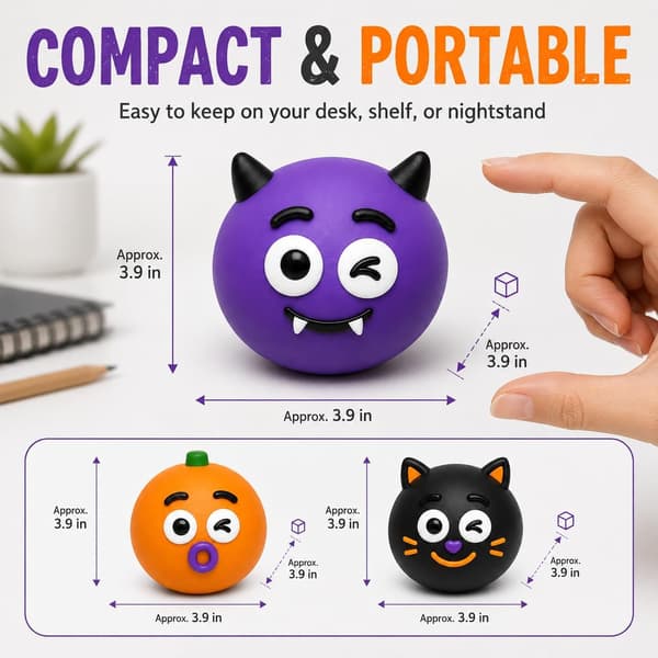 3 st Halloween Squishy-leksak för vuxna, långsamt stigande stresslindrande fidgetboll