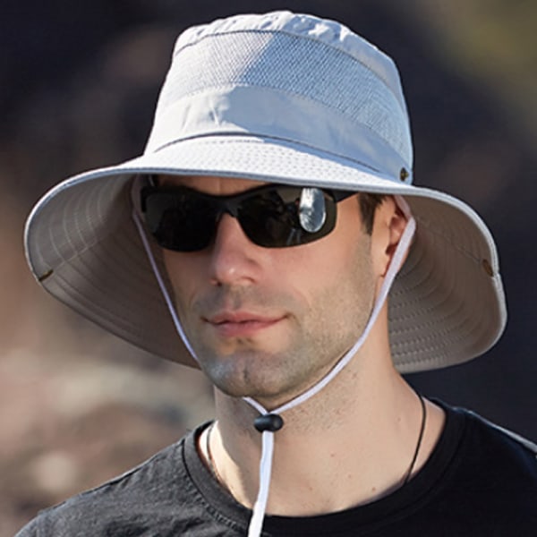 Mesh andningsbar fiskehatt för män utomhus vandringshatt dark grey