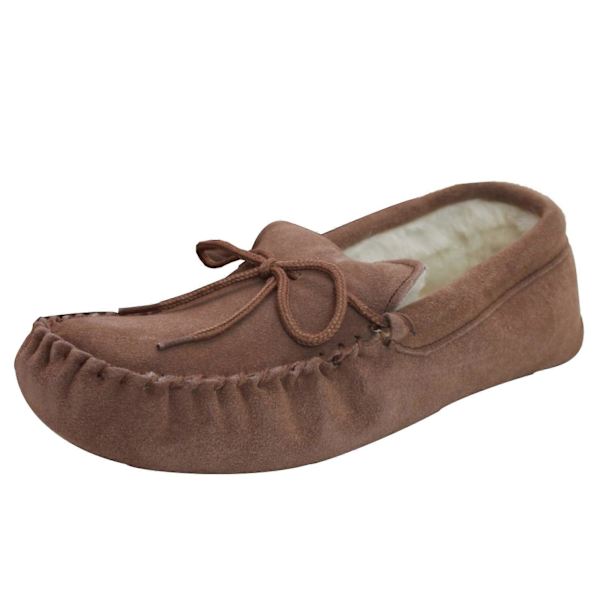 Unisex Mockasiner med Mjuk Sula i Ullblandning Camel 7 UK