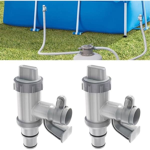 Ovanjordspoolslangadapter med underhålls-/avstängningsventil och slanghållare, pooltillbehör för poolsystem