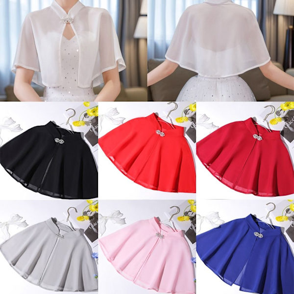 Bride Cape Chiffong Sjal VINRÖTT wine red