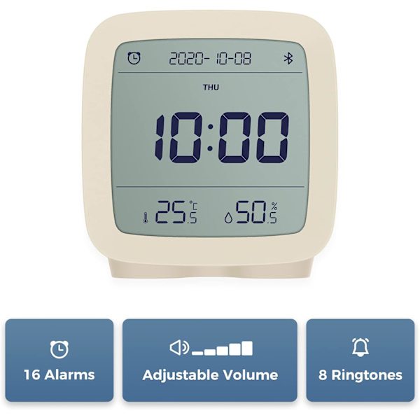 Bluetooth väckarklocka, smart digital app-styrd klocka med datum, tid, temperatur