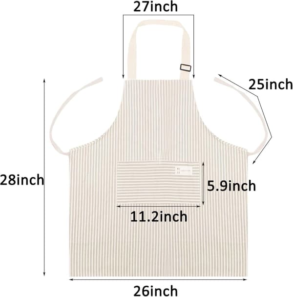 Förkläden, 2-pack Damförkläden med Fickor Justerbara Kockförkläden för Kök, Matlagning, Bakning, Grillning, BBQ