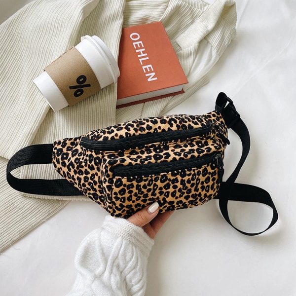 Leopard print women's bag, convenient waist bag, chest bag, fashionable leopard point crossbody bag