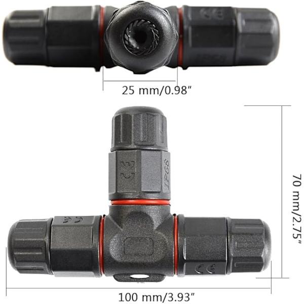 IP68 Vattentät Elektrisk Kopplingsplint 2st
