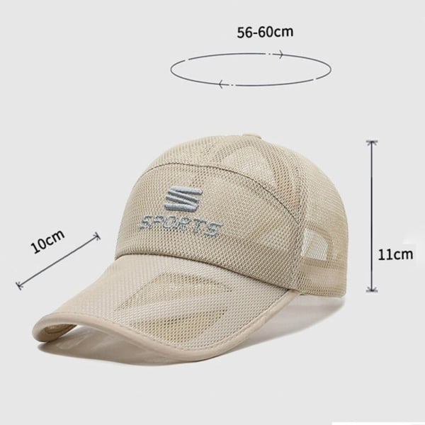 Full Mesh Baseball Cap Unisex Quick Dry Running Hat Lätt sporthatt khaki