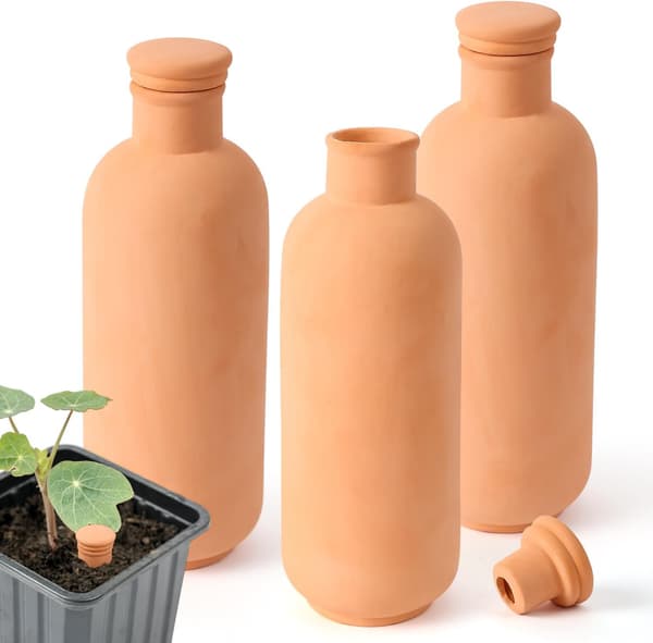 Automatiska bevattningsglober för växter 25,5 x 9 x 9 cm 876 g med terrakottalock, set om 3