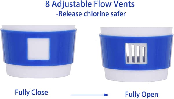 Flydende Mini Spa Kemikaliedispenser, Klor/Brom Tablet Floater, til 1-tommer tabletter, Inkluderer 1 dispenser + 1 flaske brusetabletter.
