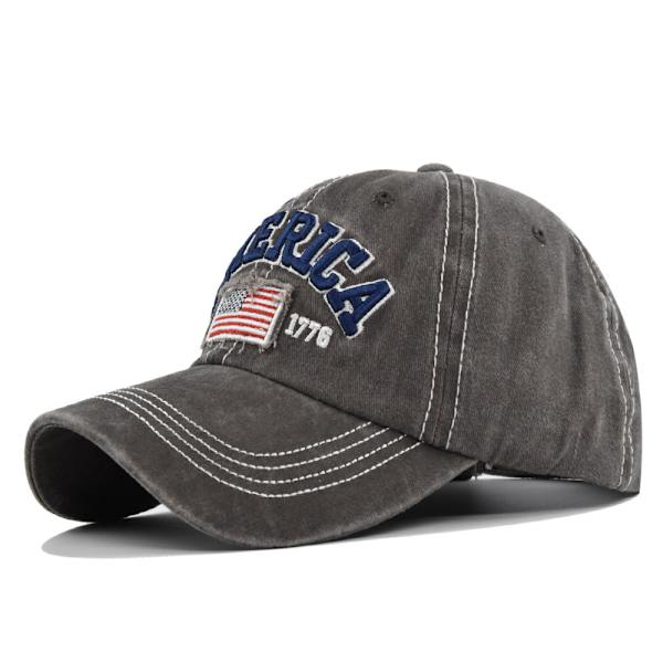 Distressed Broderad Baseball Cap Amerika Broderad Baseball Cap Amerikanska flaggan Retro Duck Tongue Hat Partihandel Cb3277ArmyGreen Adjustable