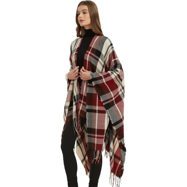 Printed tofs Poncho Cape Dam höst/vinter filt Sjal Wrap