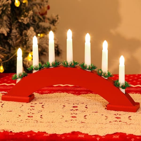 Jul Ljusbåge – Träbågad LED-ljus – Festlig Dekorativ Prydnad & Inomhus Stämningsbelysning