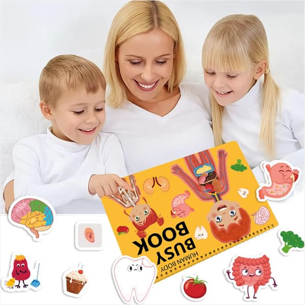 Människokroppens anatomi pedagogisk arbetsbok – material för tidig inlärning, 1 st (orange)