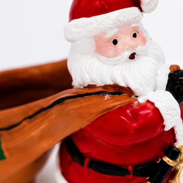 Julemandsfigur i harpiks, gavepose, opbevaring, julebordpynt, en