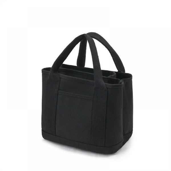 Lunchväska Bento Lunchväska i japansk stil Thermal Lunch Tote Handväska Canvas Shoppingväska A916-335 black