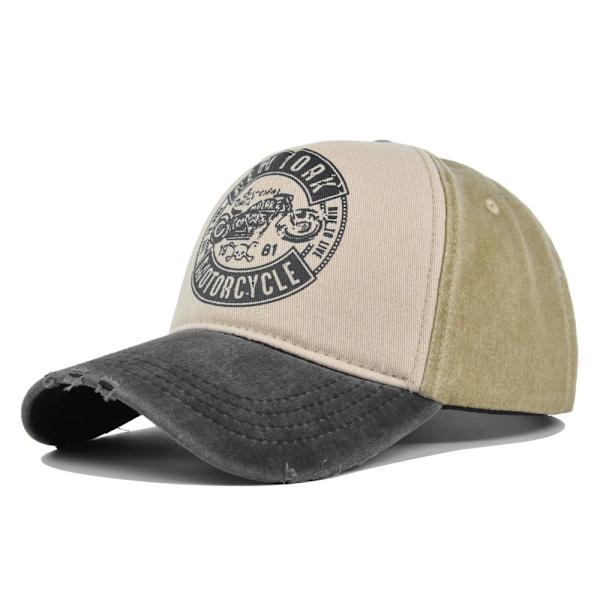 graffititryck cap sliten tvättad nödställd cap färgmatchande cap diskettmössa böjd brätte toppad cap Cp8954Brown Adjustable