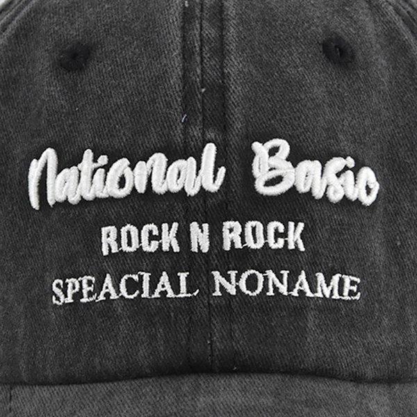 Cap Retro Broderad Peaked Cap Tvättad gammal solhatt Par Cb4431WashedBlack Adjustable