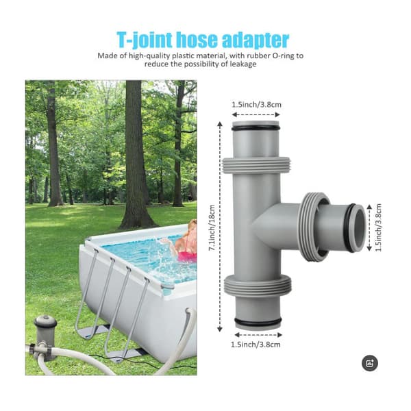 38 mm Pool T-kobling slangeforbindelse, T-kobling til pool, poolslangeforbindelse til Ø 38 mm slange, forbindelsessæt til Intex Coleman Pool{HH}