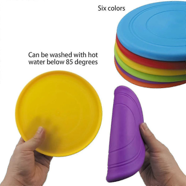 6-pack Silikon Hund Frisbee Rolig Hundleksak För Utomhusträning