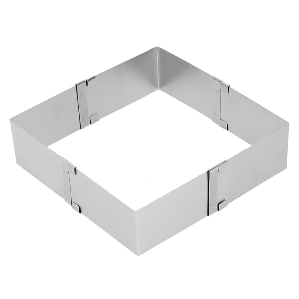 Firkantet Mousse Ring i Rustfritt Stål Justerbar Kakeform DIY Bakeverktøy 10 til 18cm