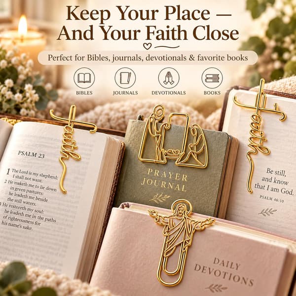 Tro-inspirerede guldfarvede papirclips (Faith)