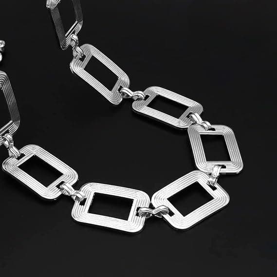 Kvinders Kædebælte Metal Taljebælte Chunky Mavekædebælte sølv silver
