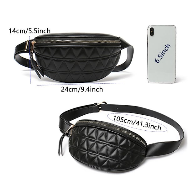 Fanny Pack bröstväska med justerbar rem SVART black