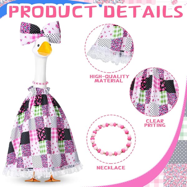 Blomstret Patchwork Veranda Gåseoutfit 23 Tommer Gåsekjole Tøj