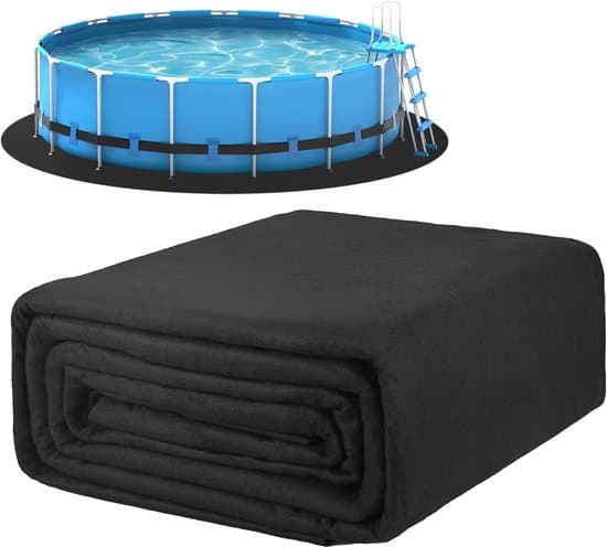 Rund poolmatta – utomhuspoolmatta – vikbar skyddsmatta – diameter 300 cm – polyestermaterial – lämplig för trädgårdspooler och badkar – svart