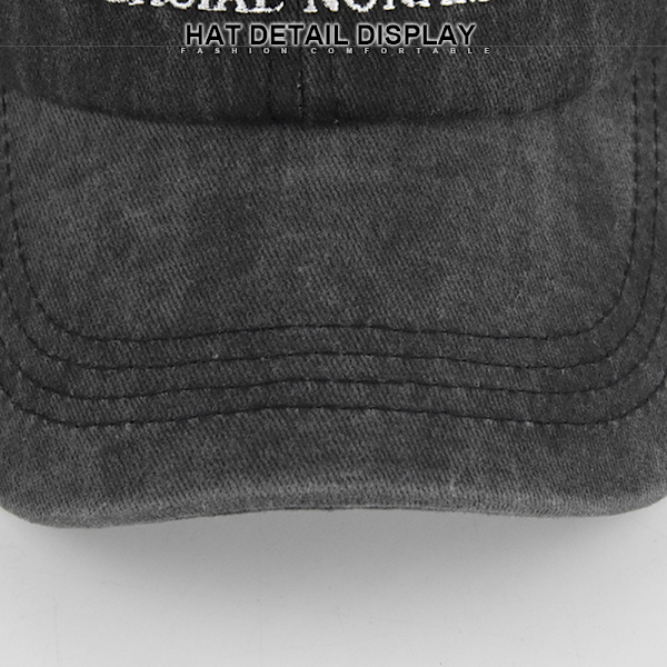 Cap Retro Broderad Peaked Cap Tvättad gammal solhatt Par Cb4431WashedBlack Adjustable