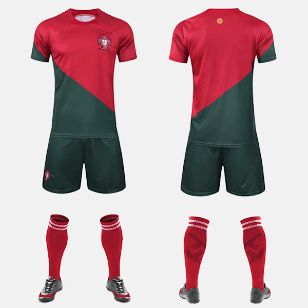 22-23 Portugal Hemma #7 Ronaldo Fotbollströja Set Barn & Vuxna 1 1 Barn 13 16