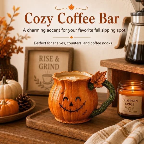 Halloween gresskar kopp med rustfritt stålfor, søt kaffekopp