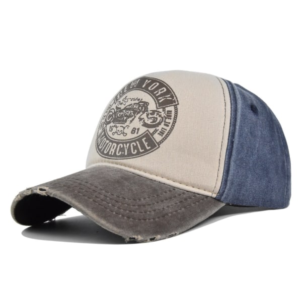 graffititryck cap sliten tvättad nödställd cap färgmatchande cap diskettmössa böjd brätte toppad cap Cp8954Brown Adjustable
