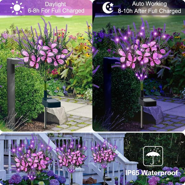 Solcellslampor för trädgården 4-pack Solcellsblommor Utomhus