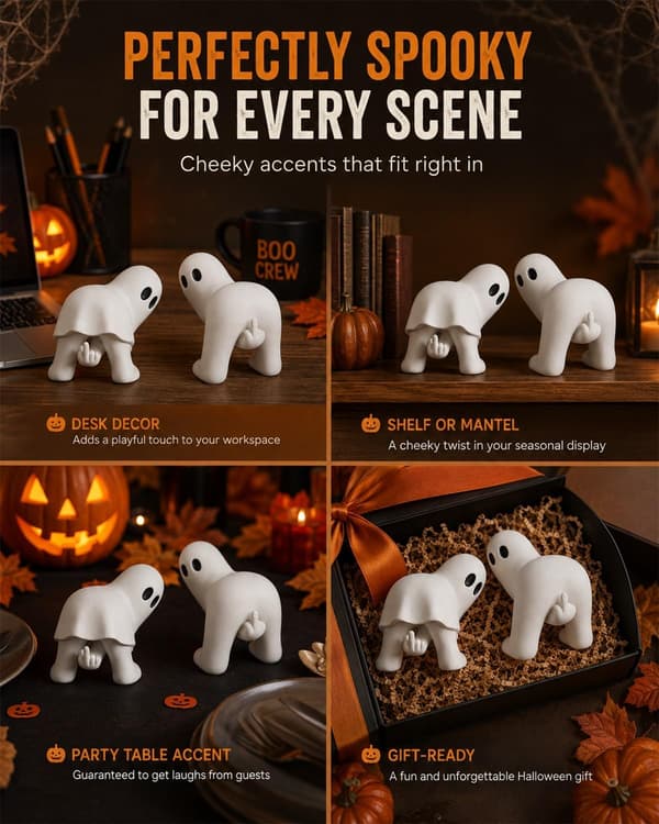 Rolig spökfigur med långfinger, present, Halloween-dekoration B B