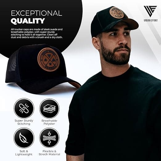 Tucker-hatte til mænd - Mesh-bagsidekasket til kvinder Baseballhat 5-panel-Fantastisk baseball-snapback-lukning sort black