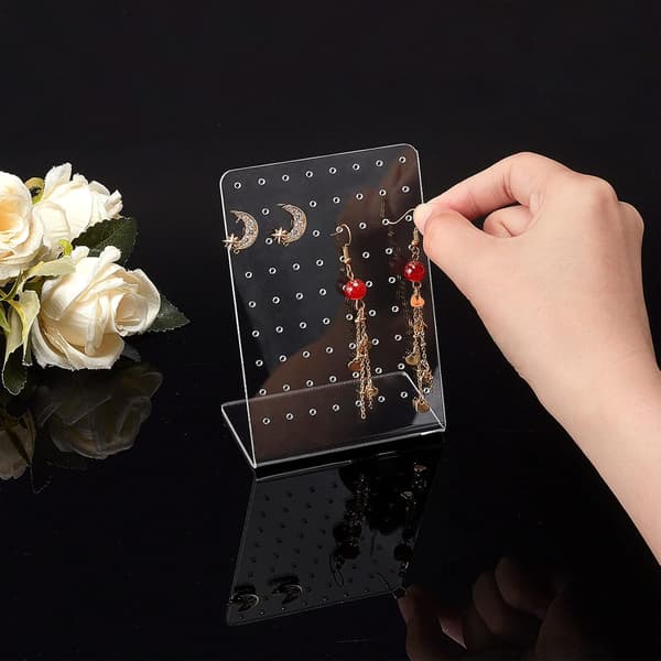 Akryl Ørering Display Stand – Ørering Organizer Smykke Display (4 stk), Hjemmebrugs Edition 120 huller 120