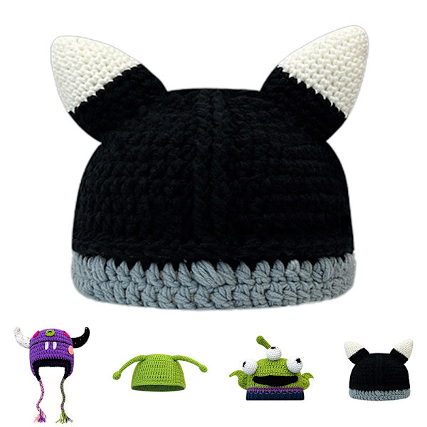 Tecknad monster Shrek Beanie Stickad Mössa Cosplay Prpos Winter 4