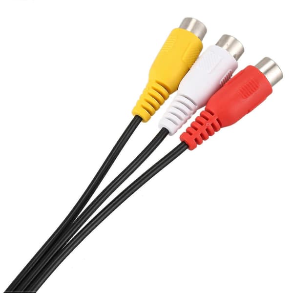 3,5 mm hannplugg til 3 RCA hunn lyd video AV-kabel 22 cm