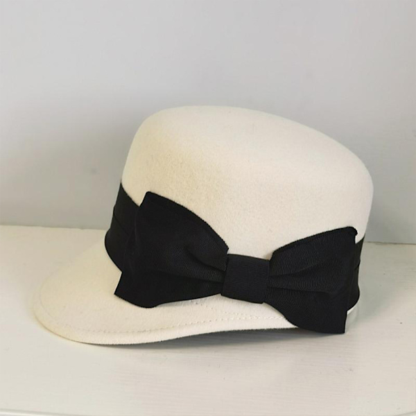 Vinter Höst Hattar Varmhållande Bowknot Cap Vindtät Varm White