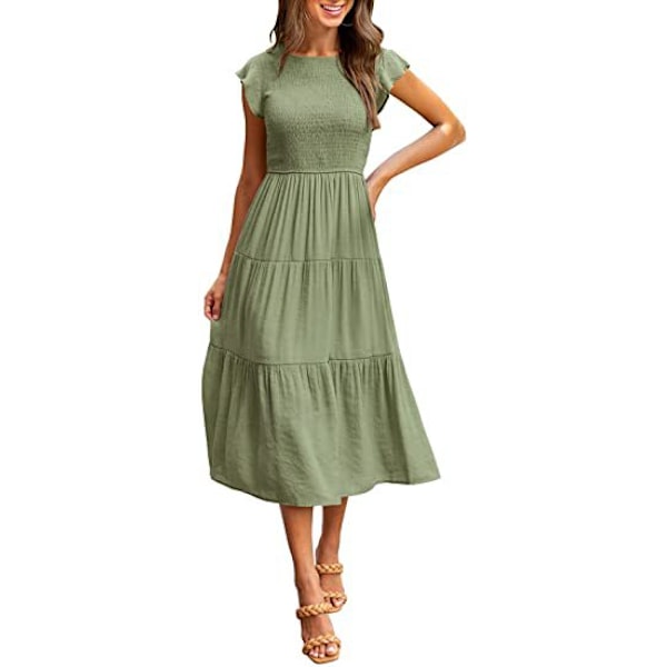 Kortärmade maxiklänningar för kvinnor Light Green S