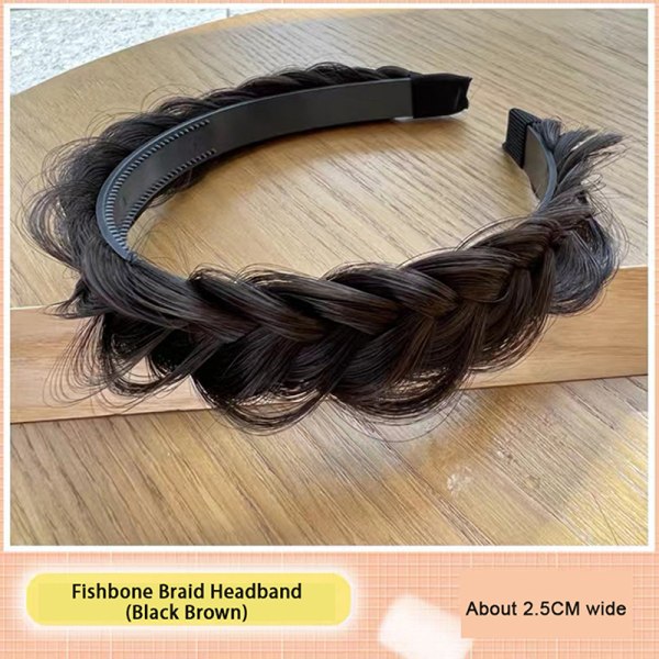 Twist Braid Handgjord Fishbone Braid Peruk Pannband Halkfritt hår A2